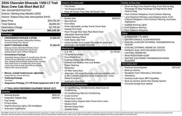 new 2026 Chevrolet Silverado 1500 car, priced at $55,444
