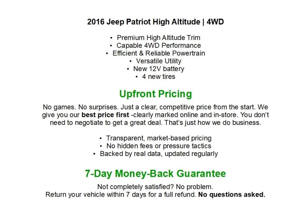 used 2016 Jeep Patriot car, priced at $9,697
