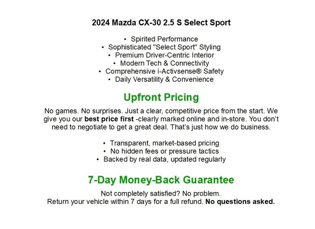 used 2024 Mazda CX-30 car, priced at $20,954