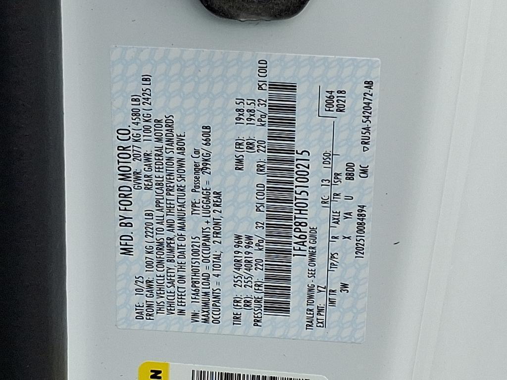 new 2026 Ford Mustang car, priced at $39,610