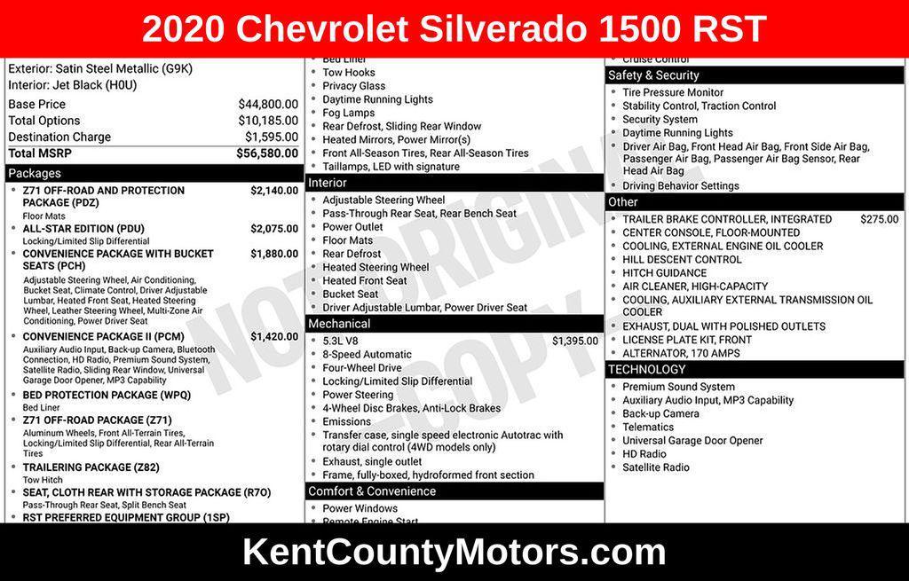 used 2020 Chevrolet Silverado 1500 car, priced at $32,500