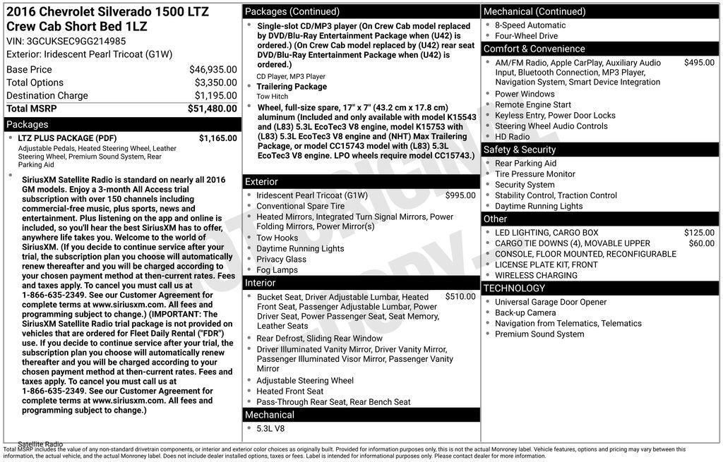 used 2016 Chevrolet Silverado 1500 car, priced at $29,500