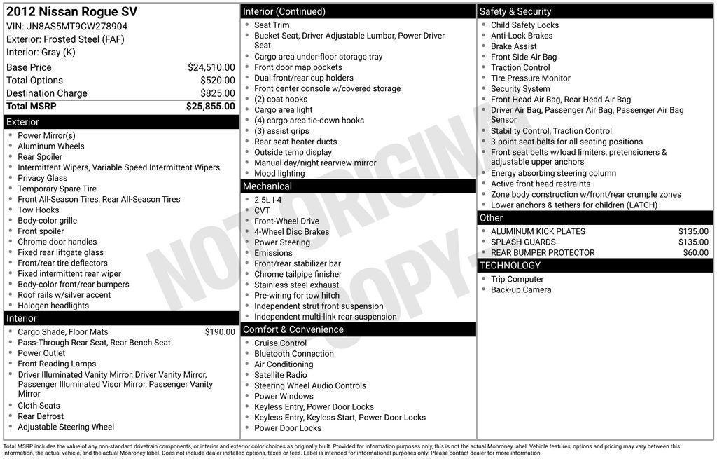 used 2012 Nissan Rogue car