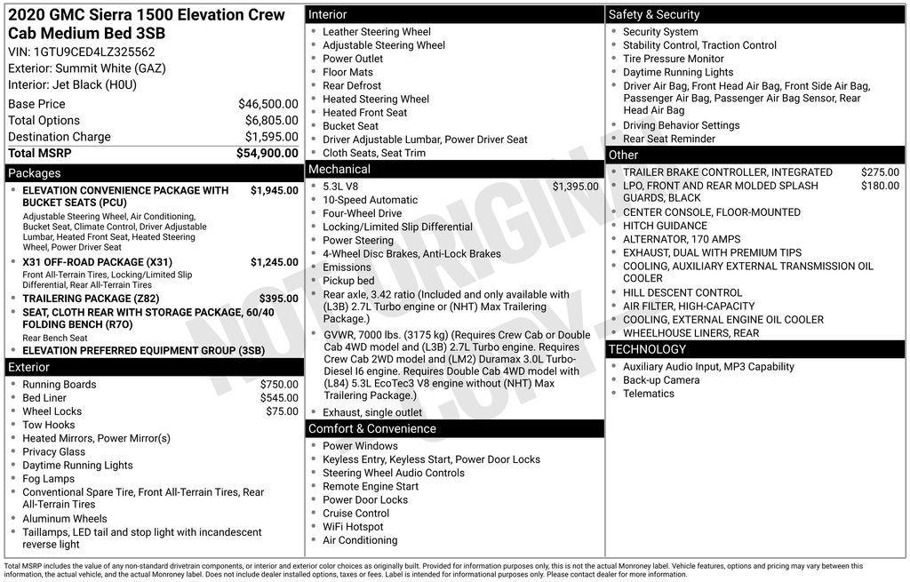 used 2020 GMC Sierra 1500 car, priced at $29,000