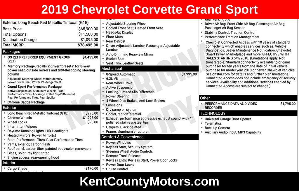 used 2019 Chevrolet Corvette car, priced at $65,000