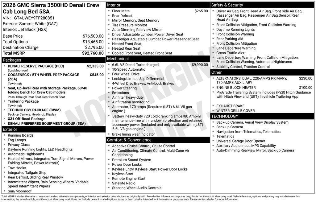 new 2026 GMC Sierra 3500 car, priced at $87,710