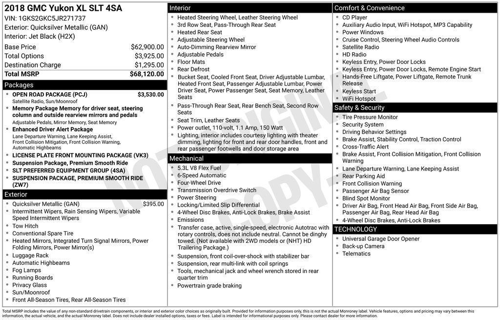 used 2018 GMC Yukon XL car, priced at $22,500