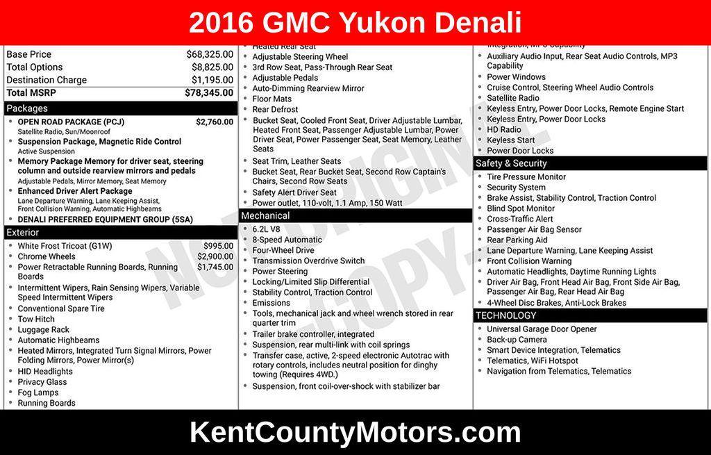used 2016 GMC Yukon car, priced at $18,500