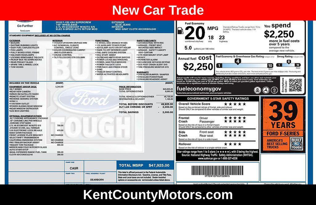 used 2016 Ford F-150 car, priced at $24,500