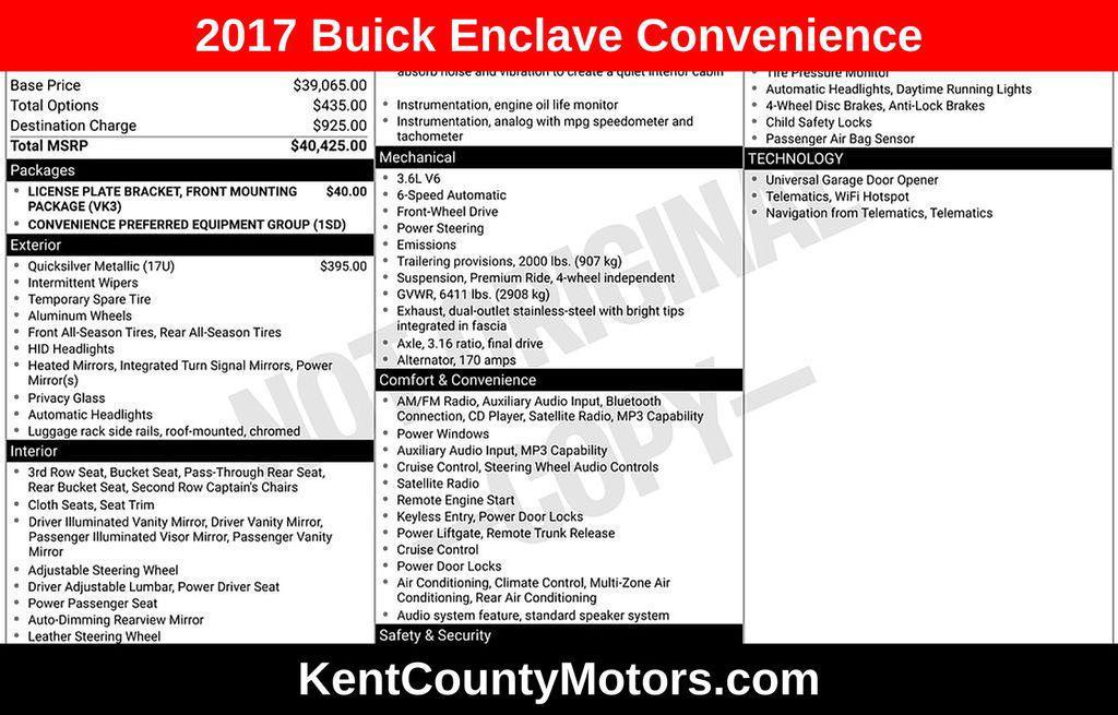 used 2017 Buick Enclave car, priced at $10,800