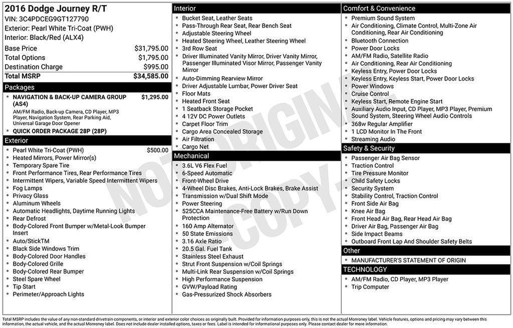 used 2016 Dodge Journey car, priced at $6,000