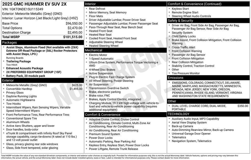 new 2025 GMC HUMMER EV SUV car, priced at $84,000