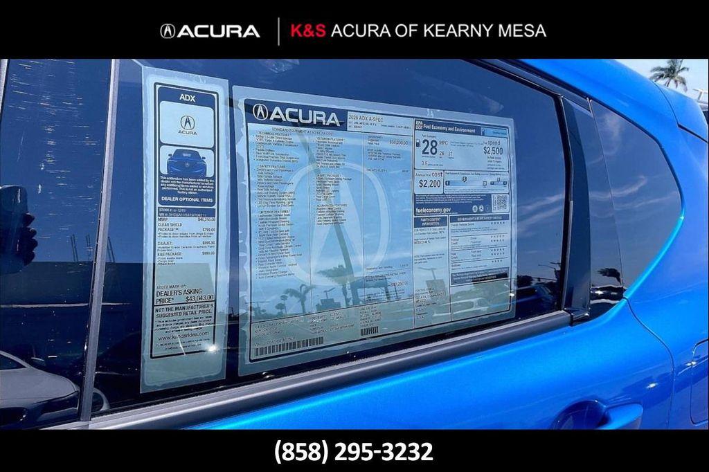 new 2026 Acura ADX car, priced at $40,335