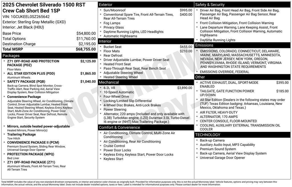 new 2025 Chevrolet Silverado 1500 car, priced at $95,870
