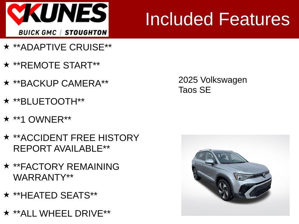used 2025 Volkswagen Taos car, priced at $24,676