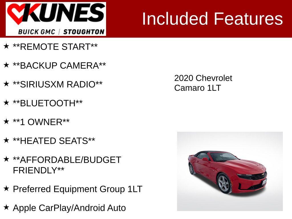 used 2020 Chevrolet Camaro car, priced at $19,477