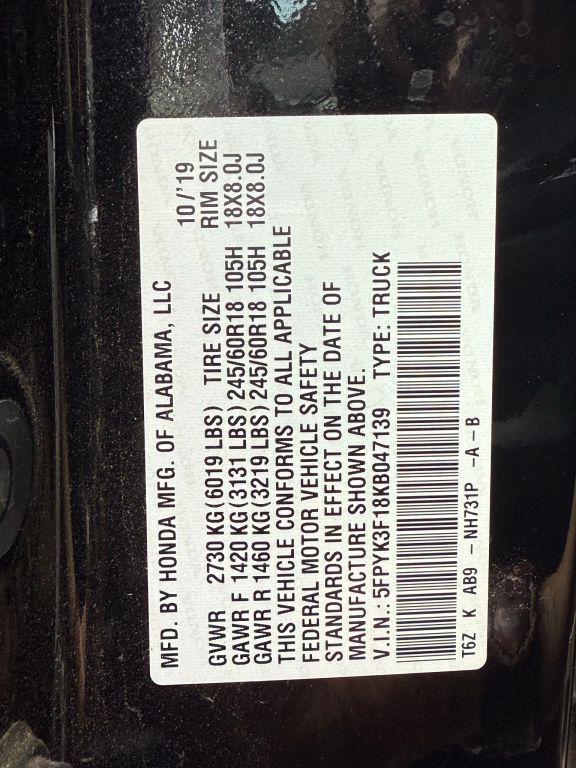 used 2019 Honda Ridgeline car, priced at $20,999