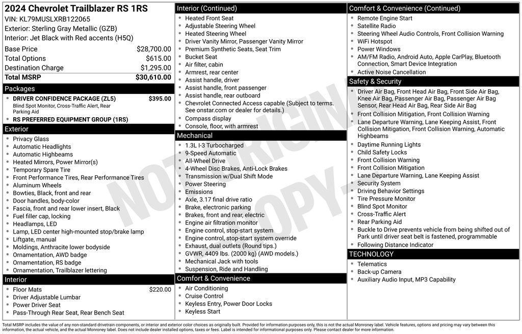 used 2024 Chevrolet TrailBlazer car, priced at $25,911