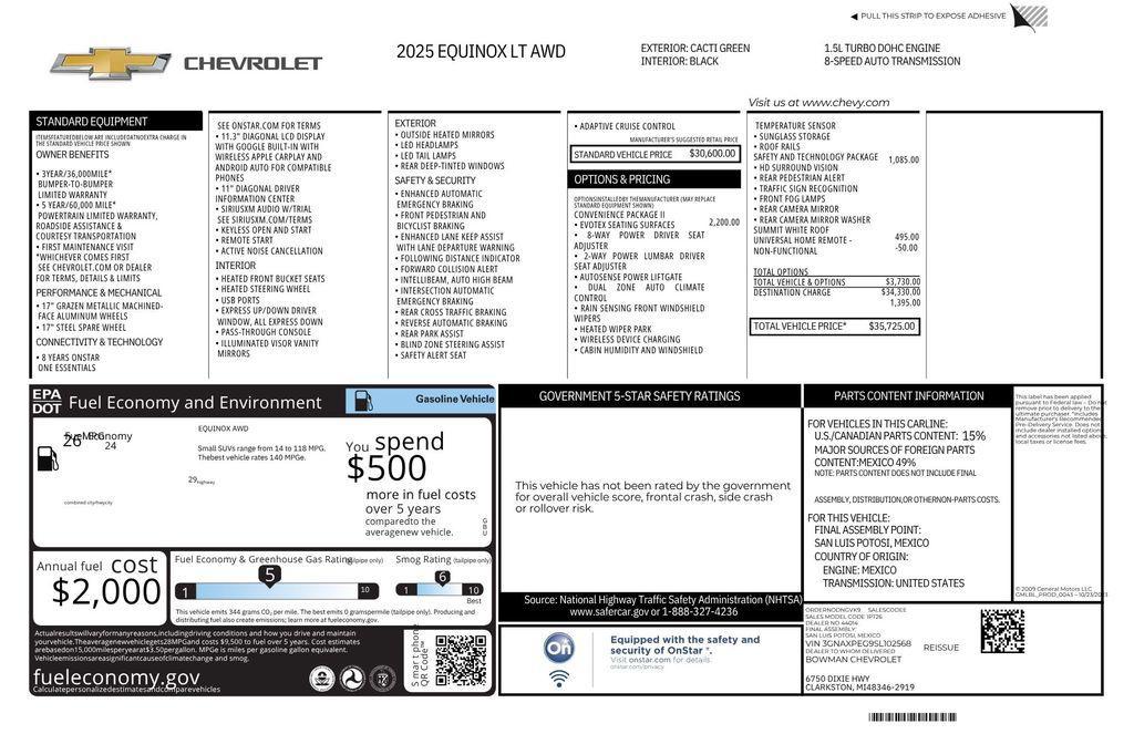used 2025 Chevrolet Equinox car, priced at $27,306