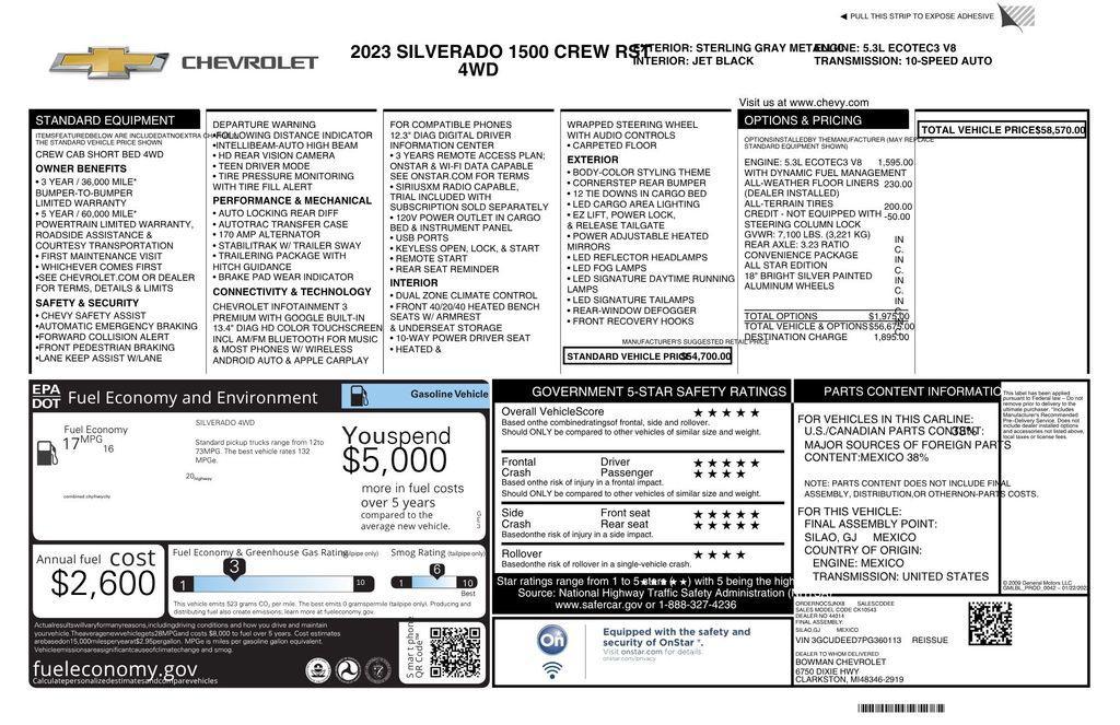 used 2023 Chevrolet Silverado 1500 car, priced at $41,977