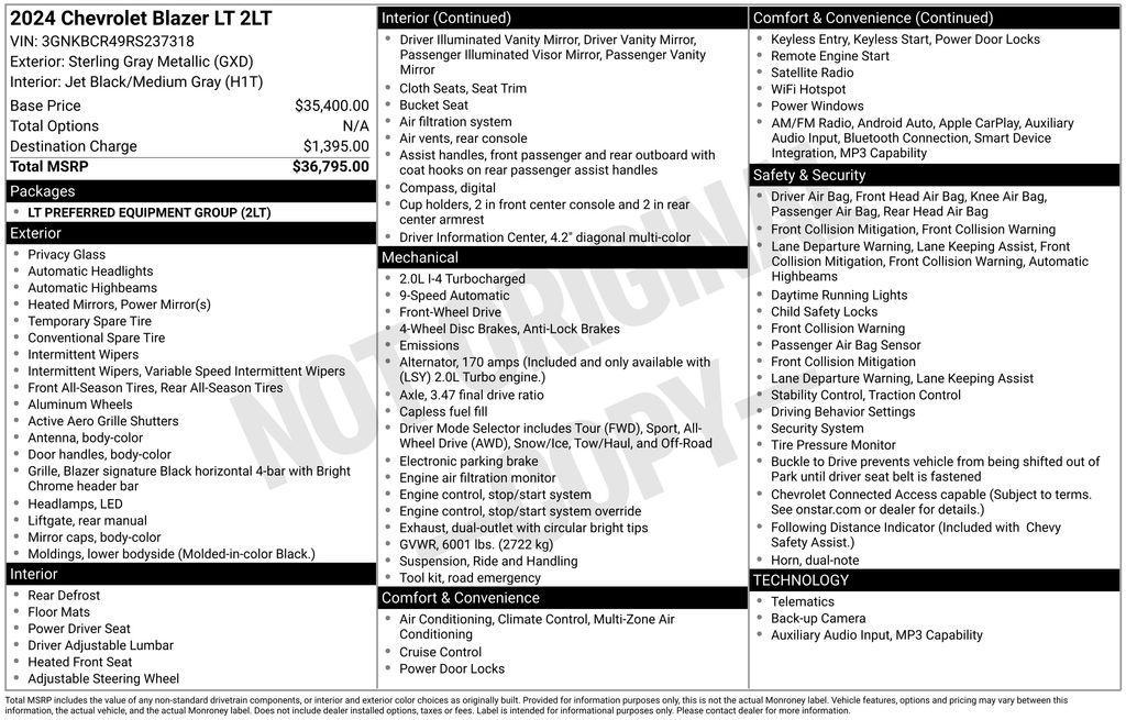 used 2024 Chevrolet Blazer car, priced at $26,608