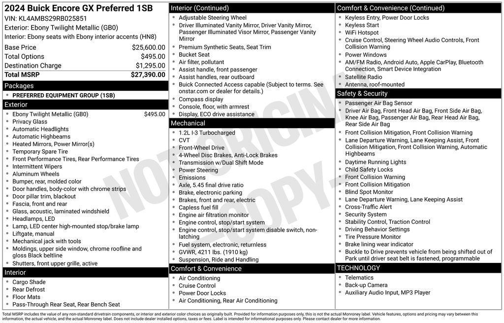 used 2024 Buick Encore GX car, priced at $18,444