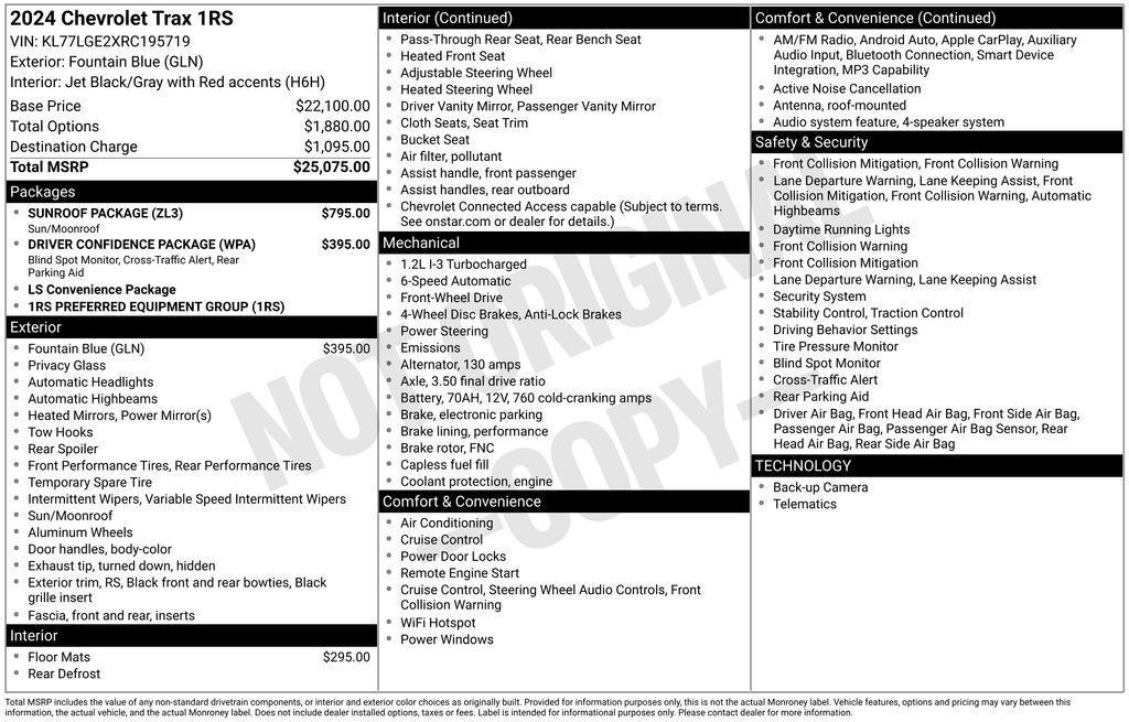 used 2024 Chevrolet Trax car, priced at $20,967