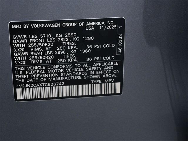 new 2026 Volkswagen Atlas car, priced at $44,017