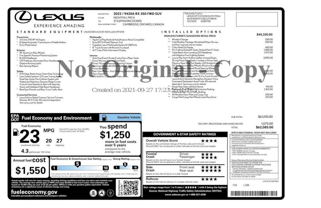 used 2022 Lexus RX 350 car, priced at $38,990