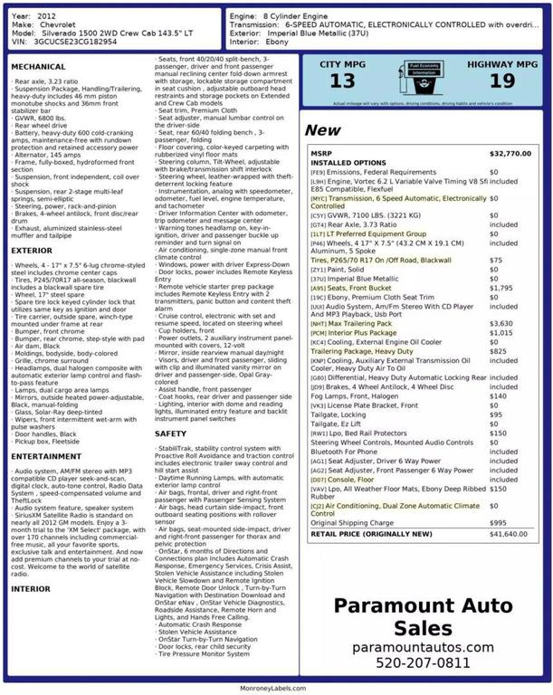 used 2012 Chevrolet Silverado 1500 car, priced at $21,990