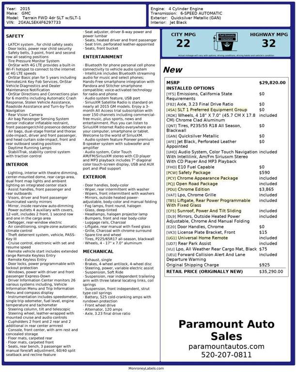 used 2015 GMC Terrain car, priced at $6,990