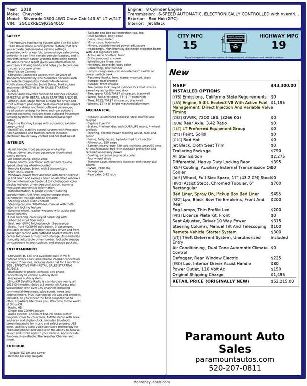 used 2018 Chevrolet Silverado 1500 car, priced at $26,990