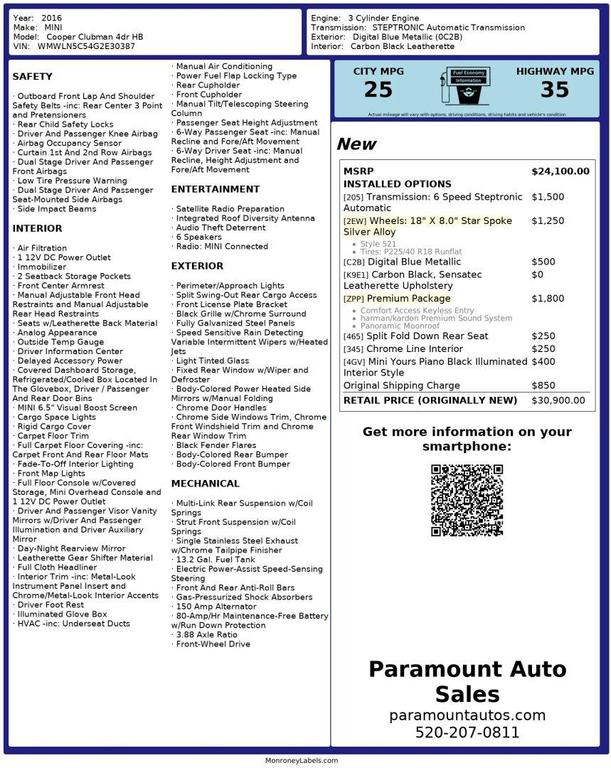 used 2016 MINI Clubman car, priced at $9,990