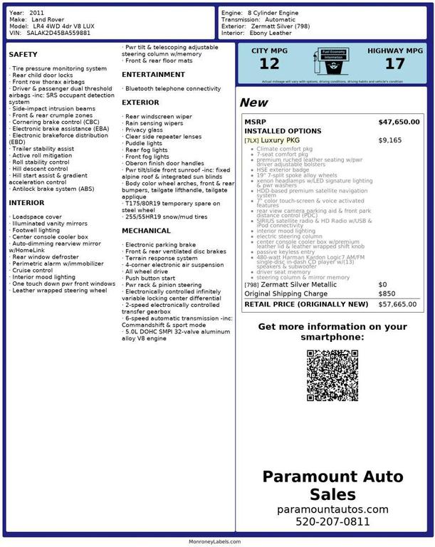 used 2011 Land Rover LR4 car, priced at $13,990