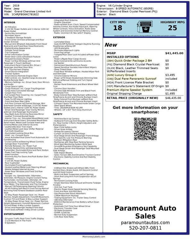 used 2019 Jeep Grand Cherokee car, priced at $17,990