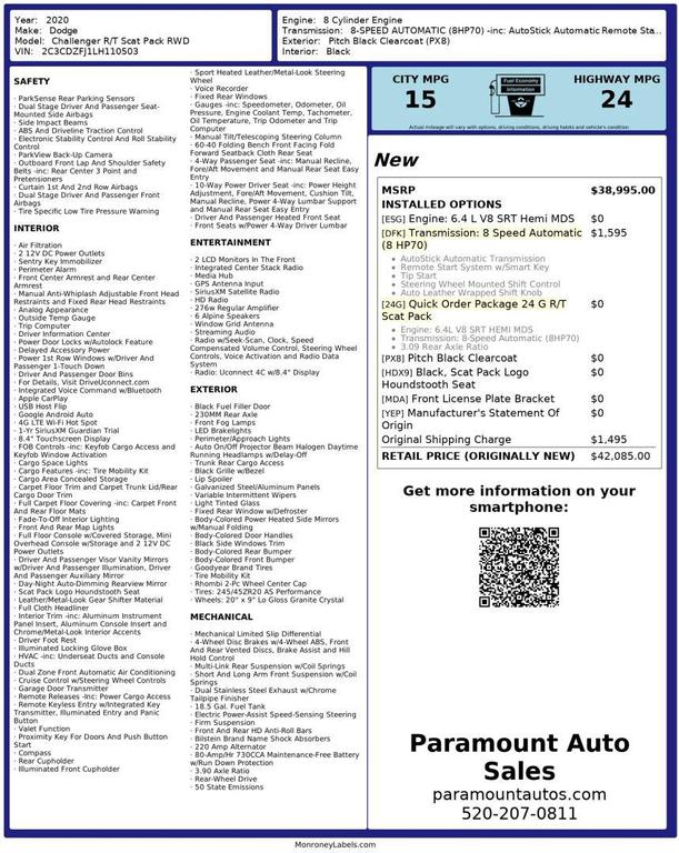 used 2020 Dodge Challenger car, priced at $28,990