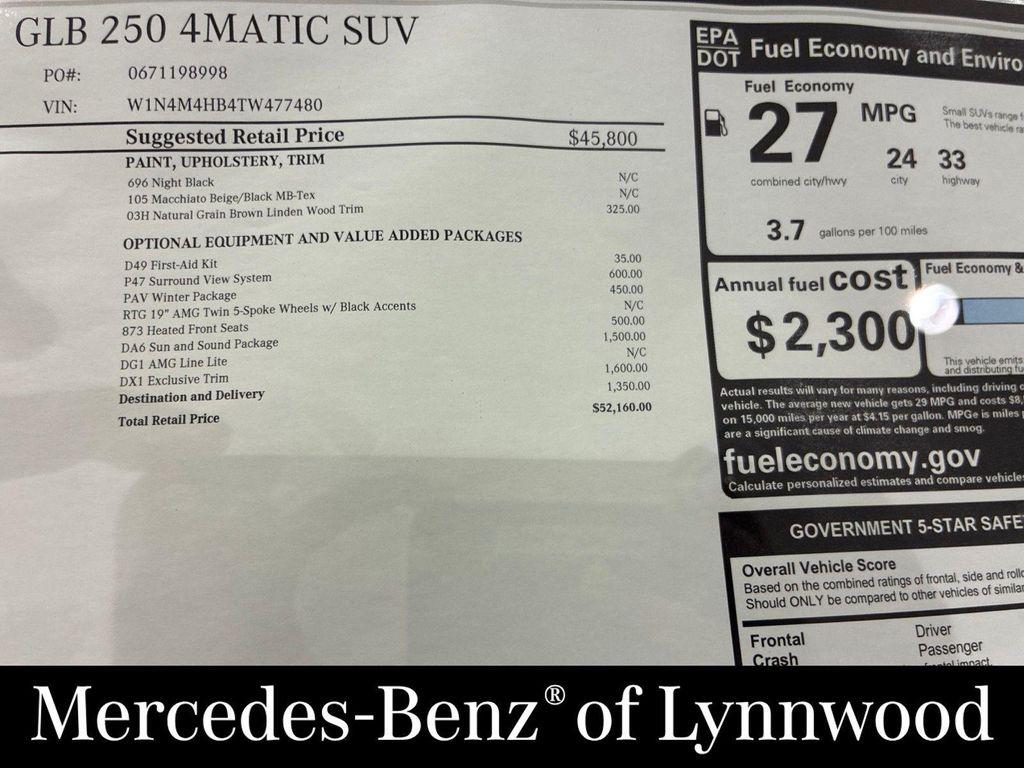 new 2026 Mercedes-Benz GLB 250 car, priced at $52,360