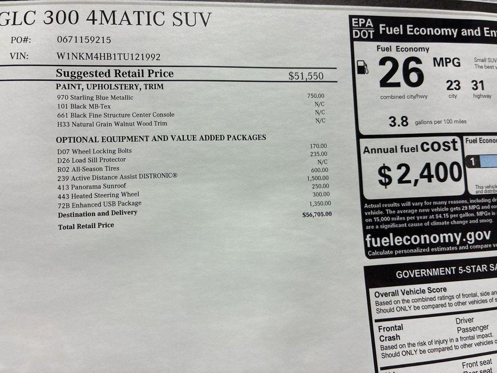 new 2026 Mercedes-Benz GLC 300 car, priced at $56,705