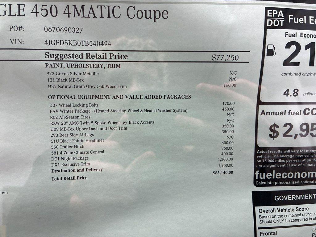 new 2026 Mercedes-Benz GLE 450 car, priced at $83,140