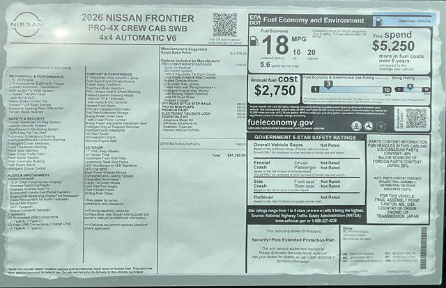 used 2026 Nissan Frontier car, priced at $42,999
