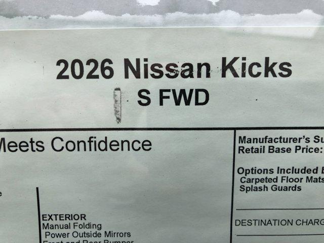 new 2026 Nissan Kicks car, priced at $23,721