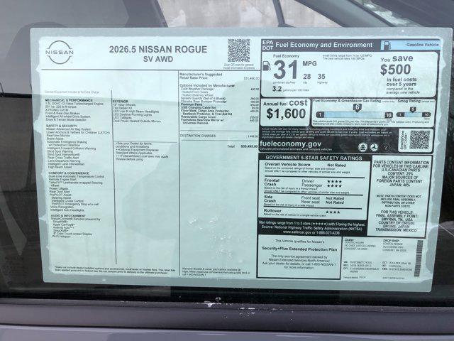 new 2026 Nissan Rogue car, priced at $31,995