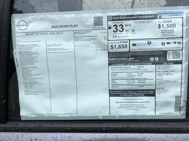 new 2025 Nissan Kicks car, priced at $22,525