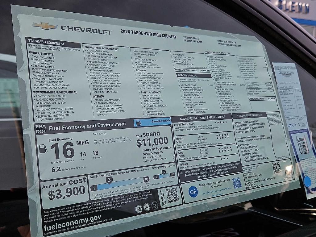 new 2026 Chevrolet Tahoe car, priced at $95,963