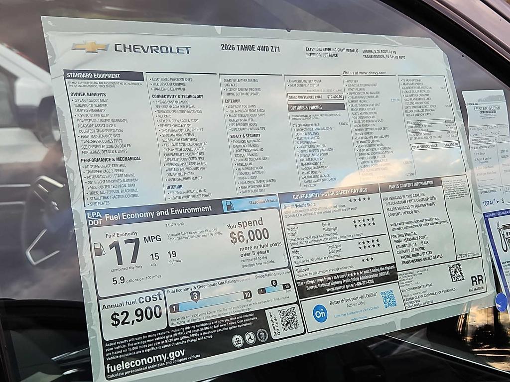 new 2026 Chevrolet Tahoe car, priced at $81,363