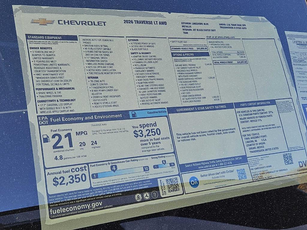 new 2026 Chevrolet Traverse car, priced at $48,708