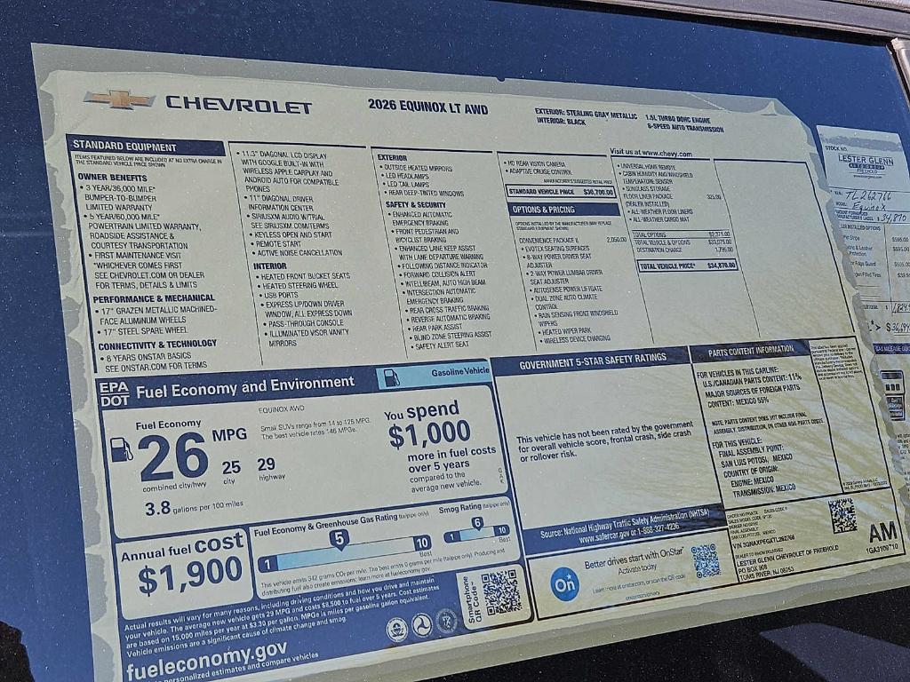 new 2026 Chevrolet Equinox car, priced at $32,933