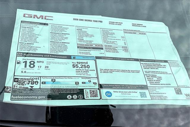new 2026 GMC Sierra 1500 car, priced at $41,250