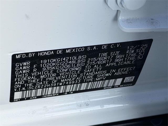 new 2026 Honda HR-V car, priced at $29,605