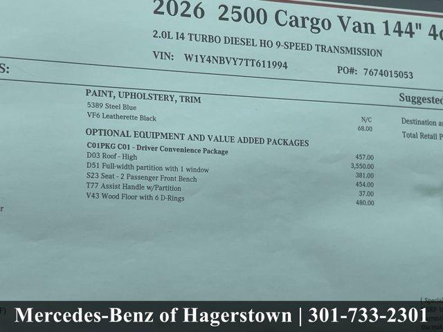 new 2026 Mercedes-Benz Sprinter 2500 car